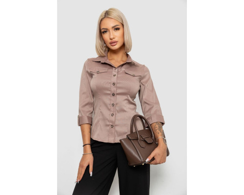 Сорочка класична в смужку, колір бежевий, 230R643