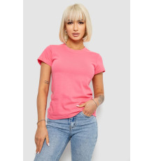 Футболка жіноча однотонна, колір рожевий, 129R8900