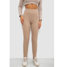 Лосины в рубчик на флисе, цвет бежевый, 244R1709-1