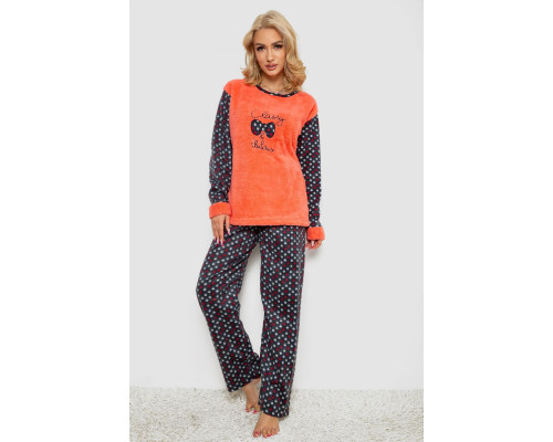 Пижама женская махра, цвет кораллово-синий, 238R58430