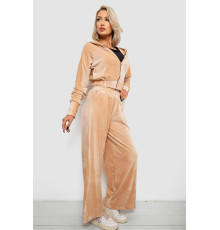 Спортивний костюм жіночий велюровий, колір бежевий, 257R4125