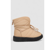 Дутики жіночі зимові на хутрі, колір бежево-чорний, 248RFM500