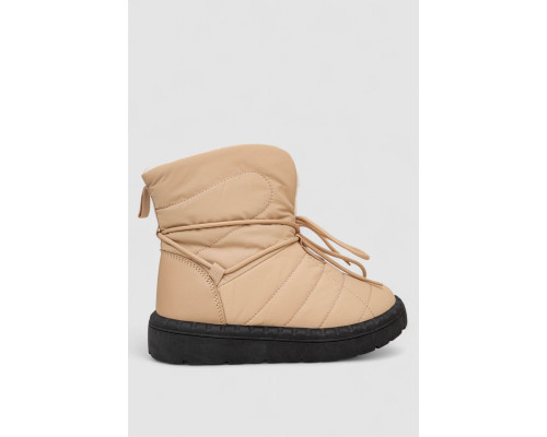 Дутики жіночі зимові на хутрі, колір бежево-чорний, 248RFM500