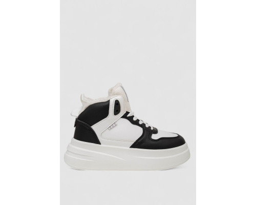 Кросівки жіночі зимові на хутрі, колір біло-чорний, 248RLM50-9