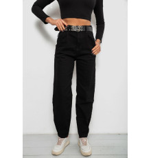 Джинсы женские однотонные Balon, цвет черный, 244R001171