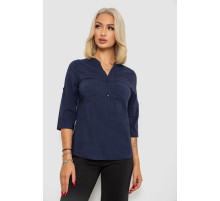 Блуза однотонна, колір синій, 230R96-15
