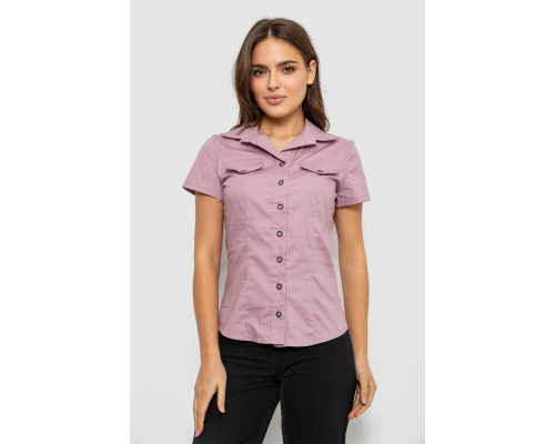 Рубашка женская однотонная, цвет пудровый, 230R068-1