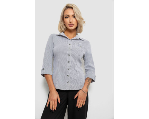 Рубашка классическая в полоску, цвет серо-белый, 230R645-1