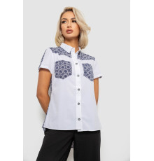 Рубашка классическая с принтом, цвет сине-белый, 230R7214-1