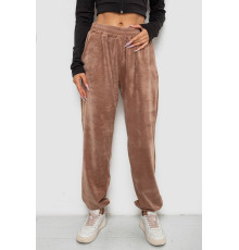 Спортивні штани жіночі велюрові, колір бежевий, 238R58646