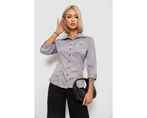 Рубашка классическая в полоску, цвет серый, 230R645