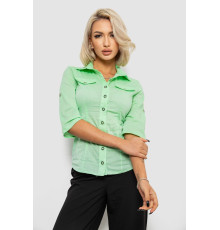 Рубашка женская однотонная, цвет мятный, 230R068-5