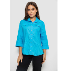 Рубашка женская однотонная, цвет голубой, 230R068-7