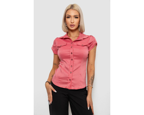 Рубашка классическая в полоску, цвет коралловый, 230R667