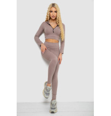 Костюм жіночий в рубчик, колір мокко, 221R3320