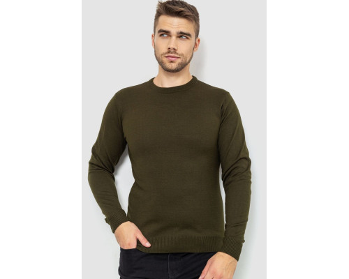 Свитер мужской однотонный, цвет хаки, 161R1770-1