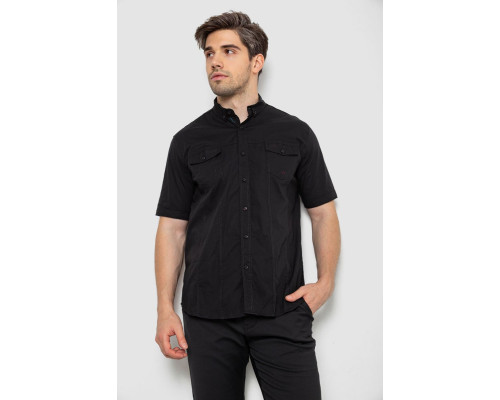 Рубашка мужская однотонная, цвет черный, 214R6917-2