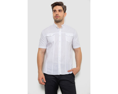 Рубашка мужская однотонная, цвет белый, 214R6917-2