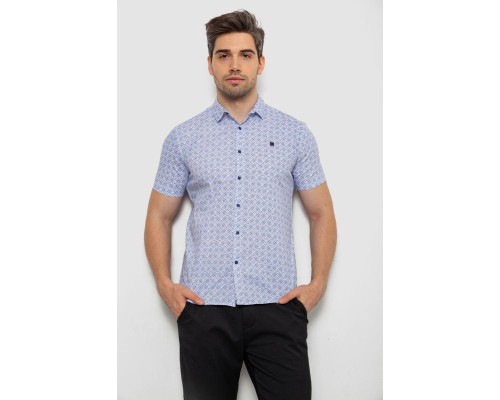 Рубашка мужская с коротким рукавом, цвет голубой, 214R6917-15
