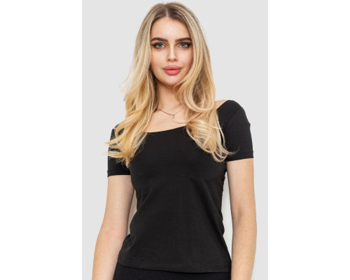Футболка женская, цвет черный, 244R027