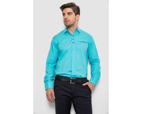 Рубашка мужская, цвет бирюзовый, 214R7114