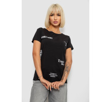 Футболка женская с принтом, цвет черный, 244R2214-5