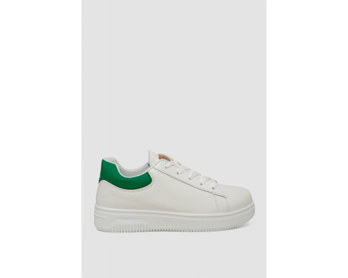 Кеды женские, цвет бело-зеленый, 248R115