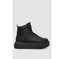 Кеды женские на меху, цвет черный, 248RK07