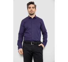 Рубашка мужская однотонная с принтом, цвет синий, 186R2097