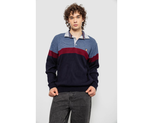 Светр-обманка чоловічий, колір темно-синій, 161R913