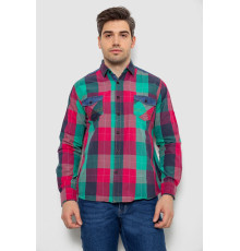 Сорочка чоловіча в клітинку, колір малиновий, 214R0743