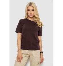 Жіноча футболка з принтом, колір шоколадний, 241R128