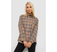 Рубашка женская в клетку, цвет мокко, 244R1070-3