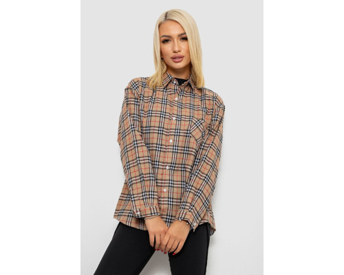 Сорочка жіноча в клітинку, колір мокко, 244R1070-3