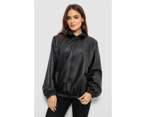 Бомбер женский с принтом, цвет черный, 257R72-3