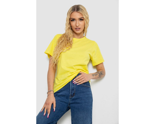 Футболка женская однотонная, цвет желтый, 238R111