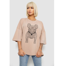 Футболка жіноча з принтом, колір бежевий, 244R3008