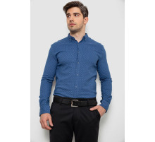 Сорочка чоловіча з принтом, колір джинс, 214R7365