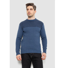Светр чоловічий в смужку, колір джинс, 161R1029