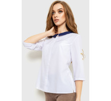 Блуза класична, колір біло-синій, 230R081