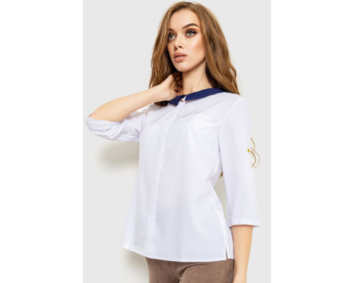 Блуза класичесская, цвет бело-синий, 230R081