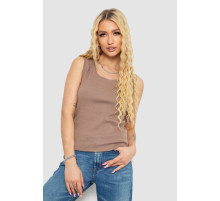 Майка жіноча в рубчик, колір темно-бежевий, 238R117