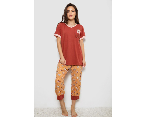 Пижама женская, цвет терракотовый, 243R1602-017
