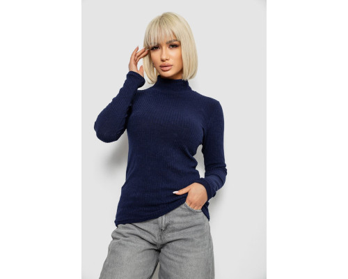 Гольф жіночий однотонний в рубчик, колір синій, 257R101