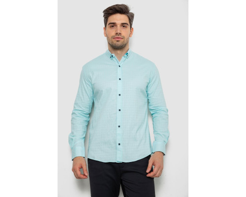 Рубашка мужская однотонная, цвет голубой, 214R7076
