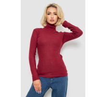 Гольф жіночий однотонний в рубчик, колір бордовий, 238R803