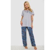 Пижама женская с принтом, цвет серый, 243R5886