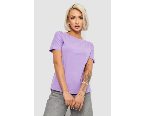 Футболка жіноча однотонна, колір бузковий, 204R3333