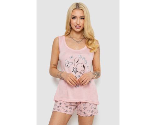 Пижама женская с принтом, цвет розовый, 243R5784