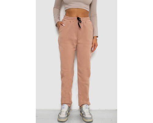 Спортивні штани жіночі на флісі, колір бежевий, 238R57020